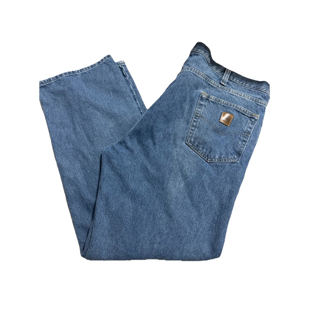 Carhartt Jeans Mens 44x32 Blue Denim B480-DPS Traditional Fit Workwear Pants